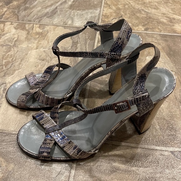 GUCCI Croc-Embossed Leather Chucky Heels 9B AUTH - Picture 4 of 9